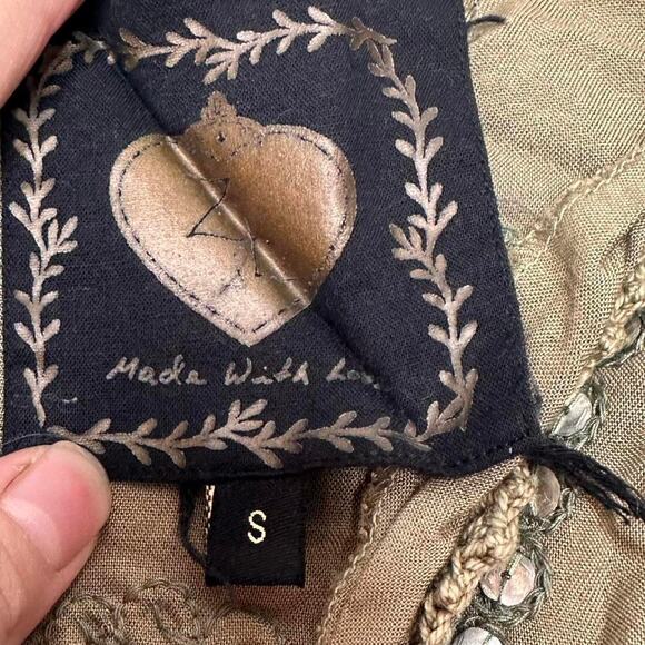 Made With Love Vintage 2000s Size Small Beautiful Button Up Sequin Top - Picture 5 of 5